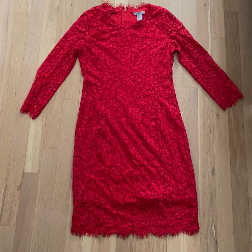 Red lace dress